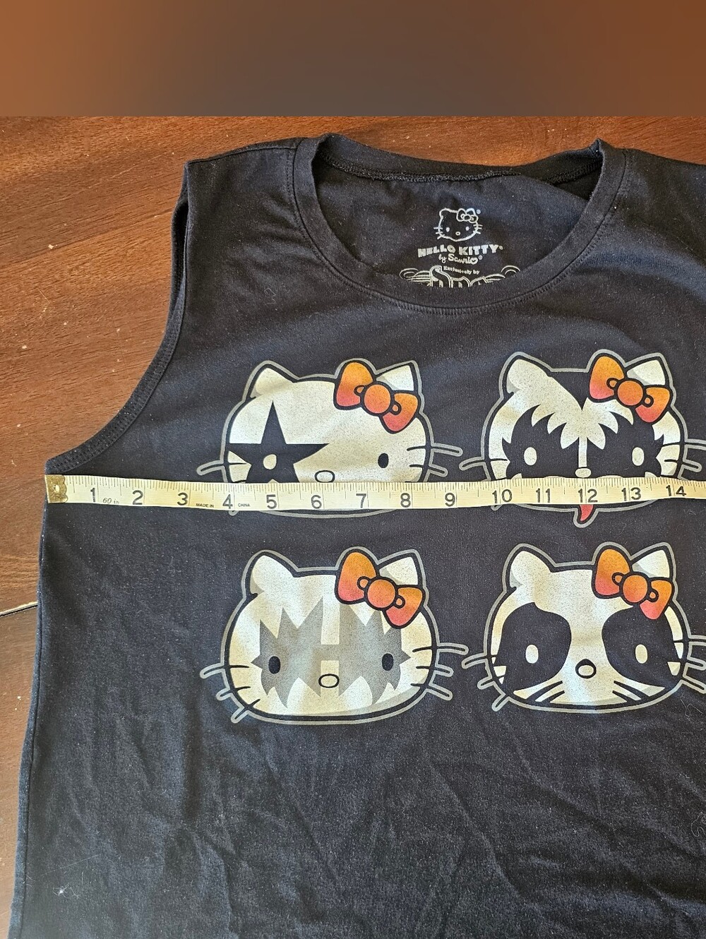 Vintage Y2K Sanrio by Doe Hello Kitty KISS Tank Top Sleeveless - Picture 4 of 5